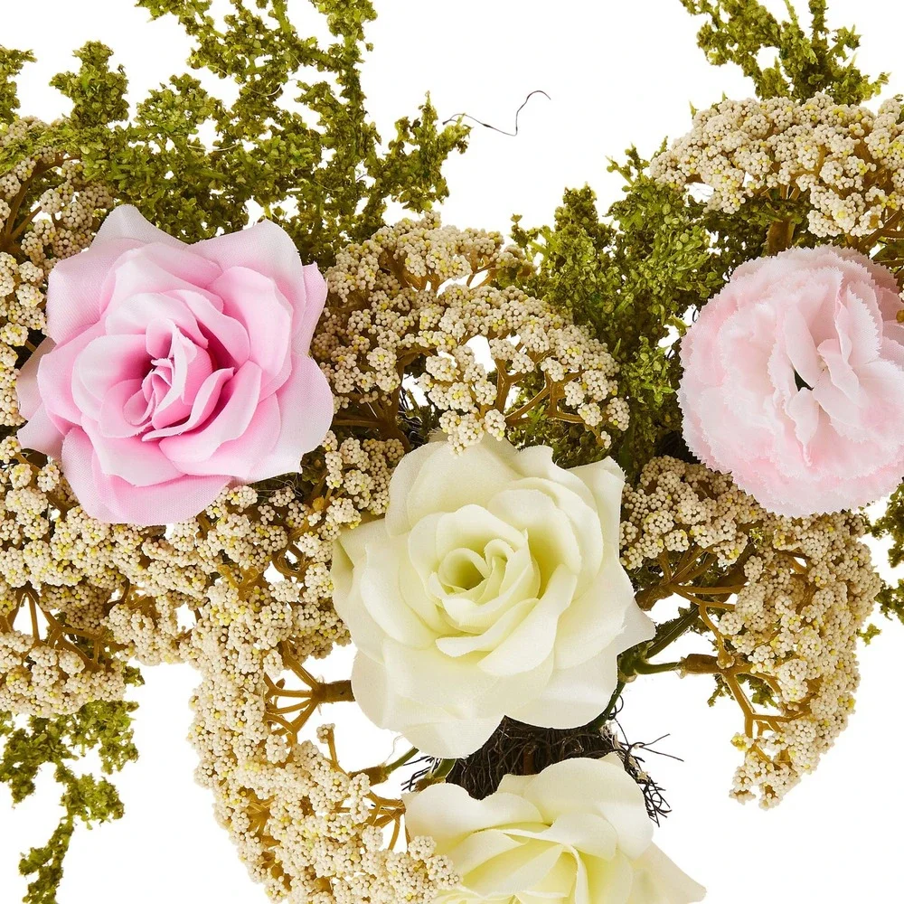 My Texas House Rose Wreath Floral Heart Wall Decor Coquette 22‎ in